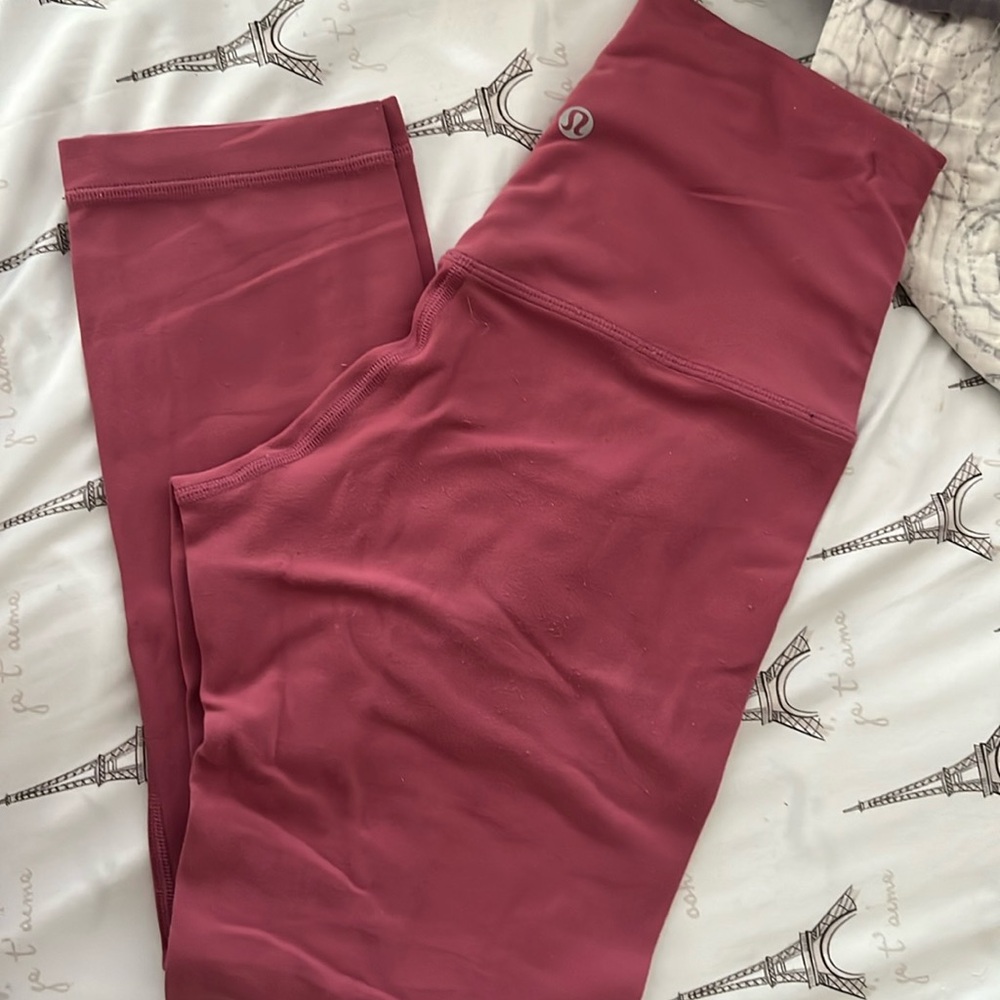 Pink lululemon align leggings size 4, length 25”.